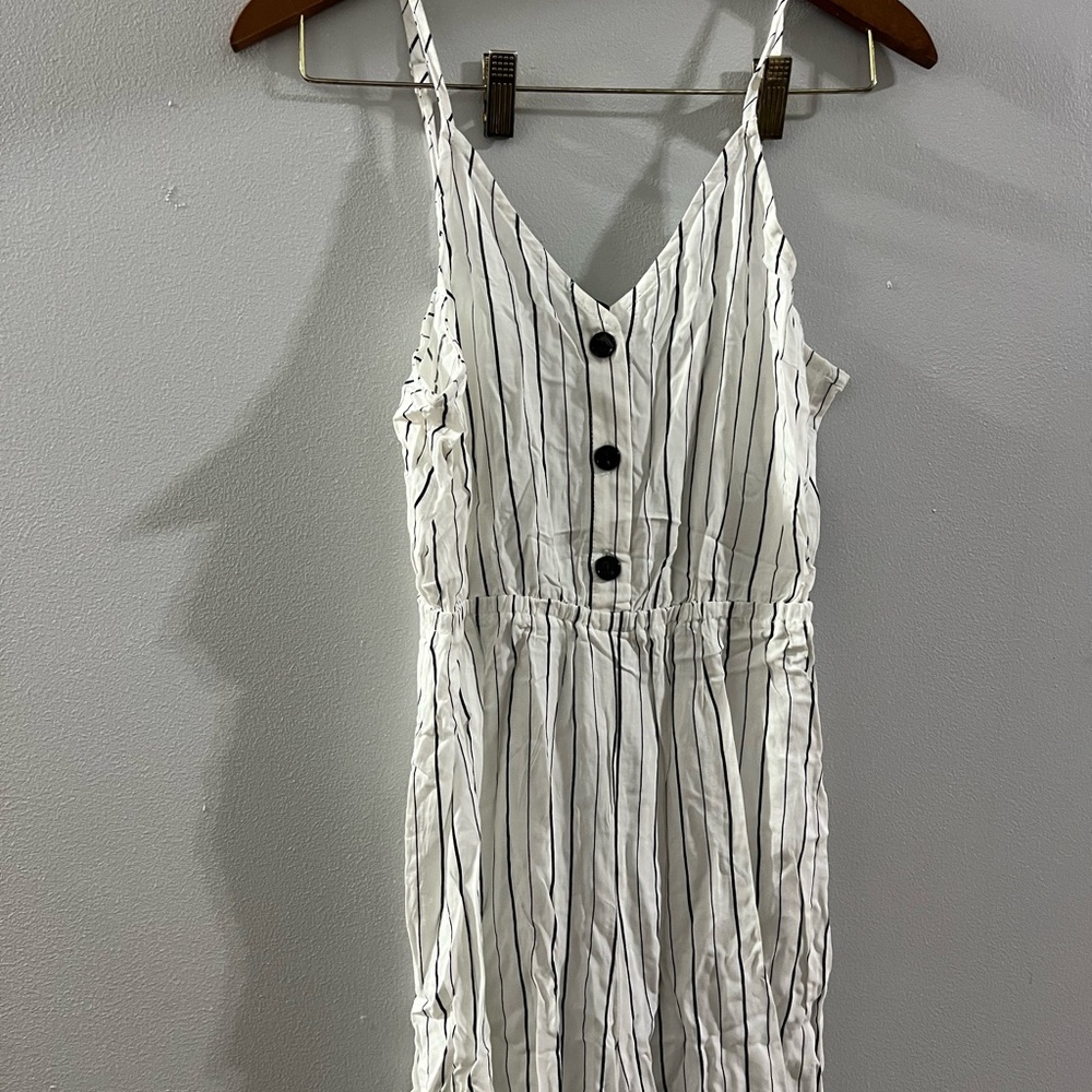 H&M Black and White Striped Jumpsuit